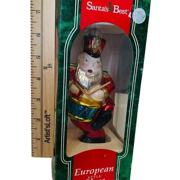 Vtg Santa Claus Drummer Band European Style Hand Blown Glass Christmas Ornament - Picture 15 of 16